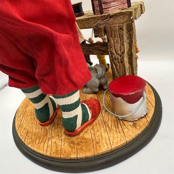 Traditions Vintage Santa Claus Toy Maker Figurine Fabric Mache Santa Centerpiece - Picture 11 of 16